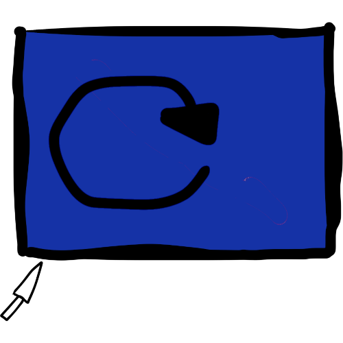 a cursor points to a blue box with a refresh symbol. 